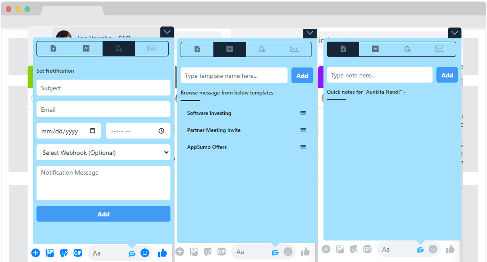 Notes inside Messenger